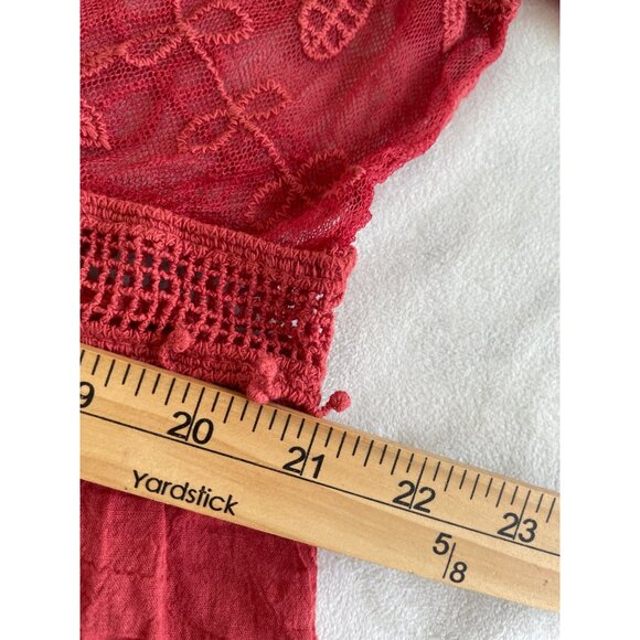 NWT Bohemia Lace Tunic/Dress Floral Embroidery Sheer V-Neckline Cottagecore BOHO - Picture 6 of 16